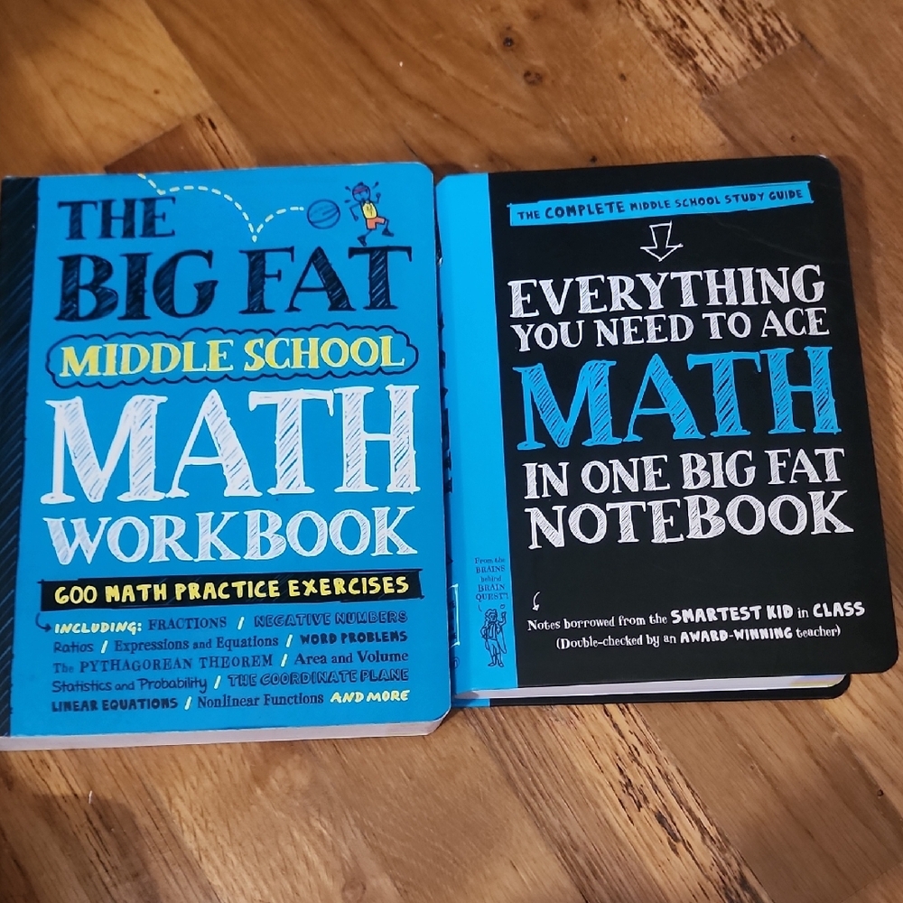 Blue and Black Math Workbook Set